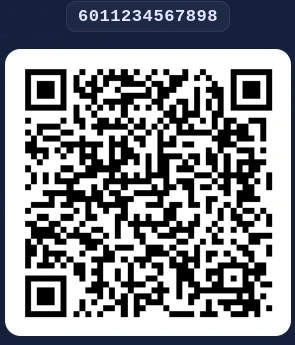 Sample GLN/location verification QR code, identifier 6011234567898