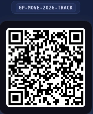 Sample movement permit QR code, GP-MOVE-2026-TRACK
